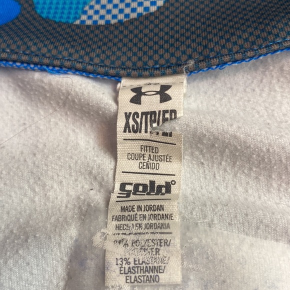 Under Armour Blue Camo Long Sleeve 1/2 Zip Pullover Thumbholes Size X-Small - Picture 6 of 6